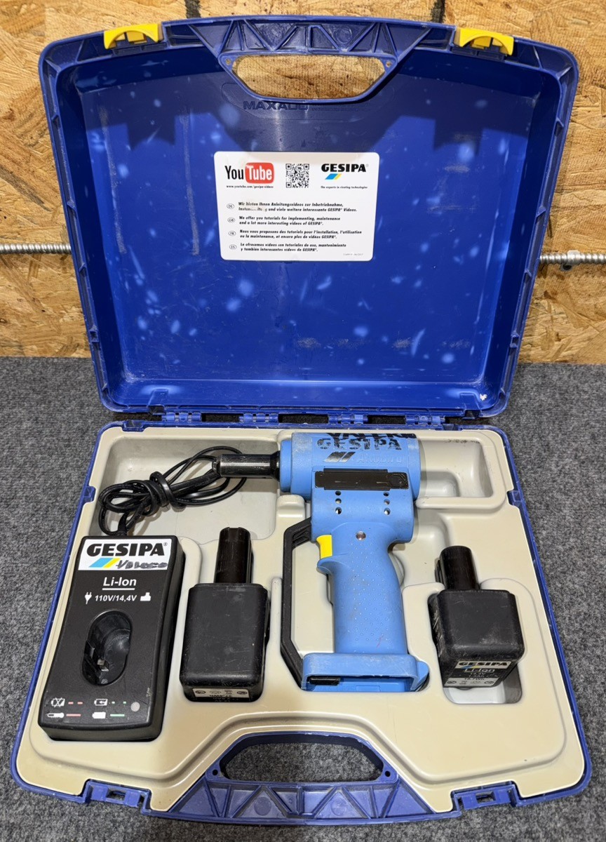 Gesipa AccuBird Rivet Gun 14.4V Cordless Riveter Kit with Two Batteries