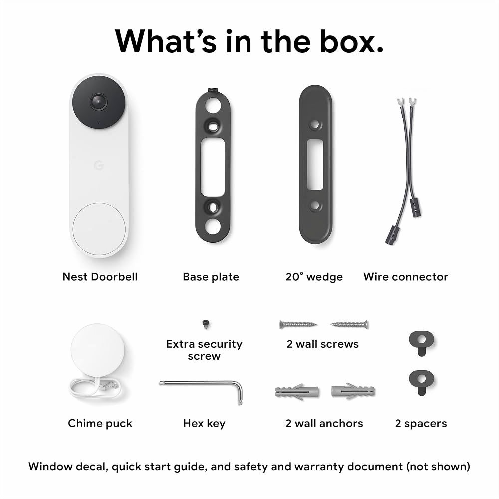 Google Nest Doorbell 2nd Generation Wired - Snow - Sealed