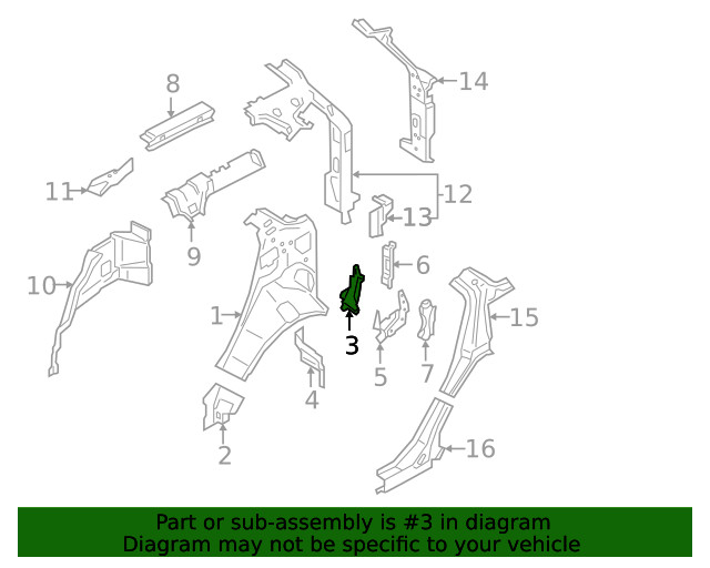 Genuine Ford Quarter Panel Extension GN1Z-74279A93-D