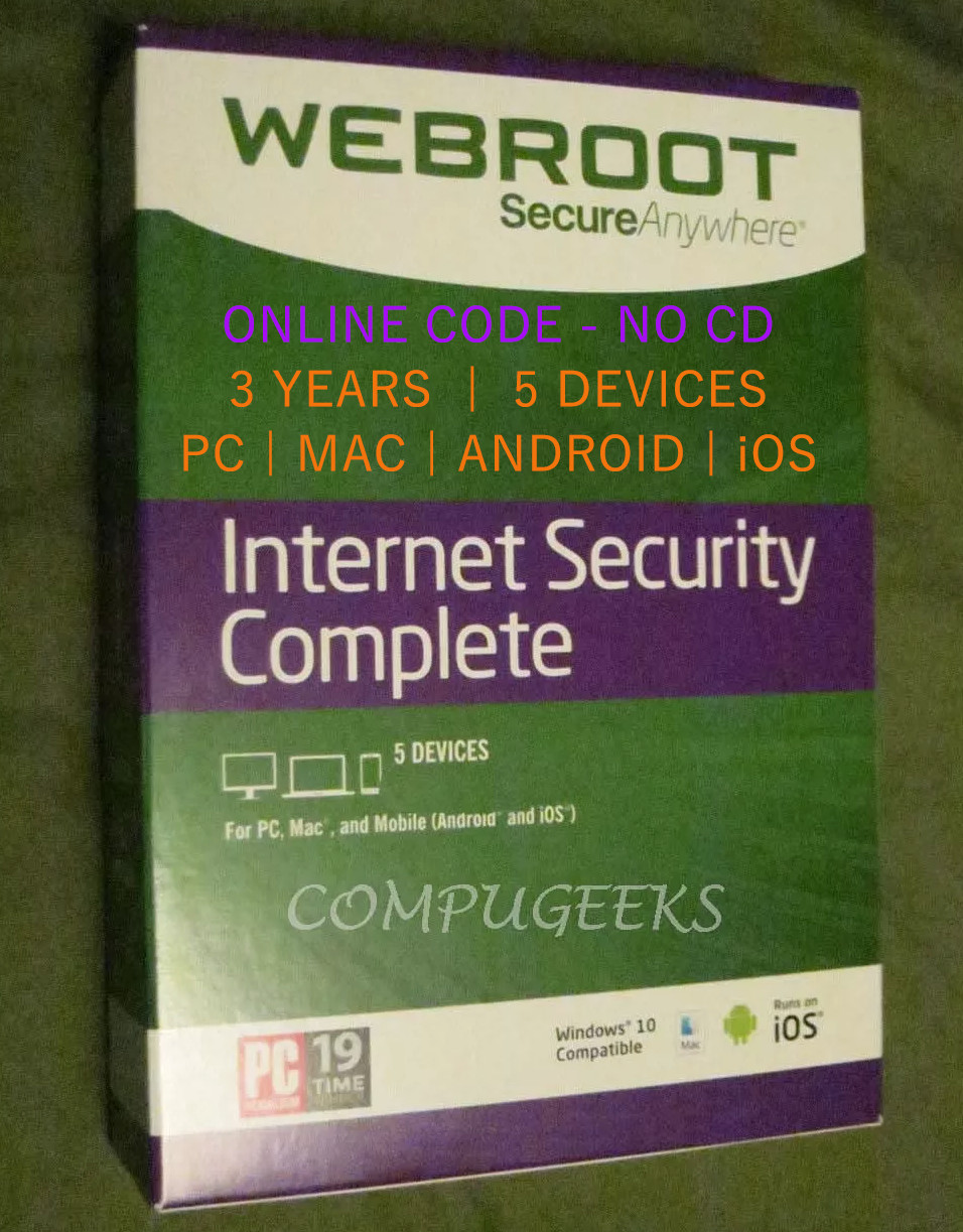Webroot Internet Security Complete 2026 | Digital Key | 3 Yrs | 5 PC/MAC/MOBILE