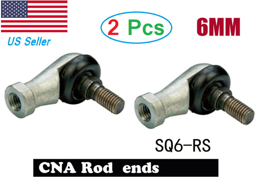 2 pcs SQ6 M6 Bore 90 Degrees Connector Ball Joint Rod End Bearing 6mm Male