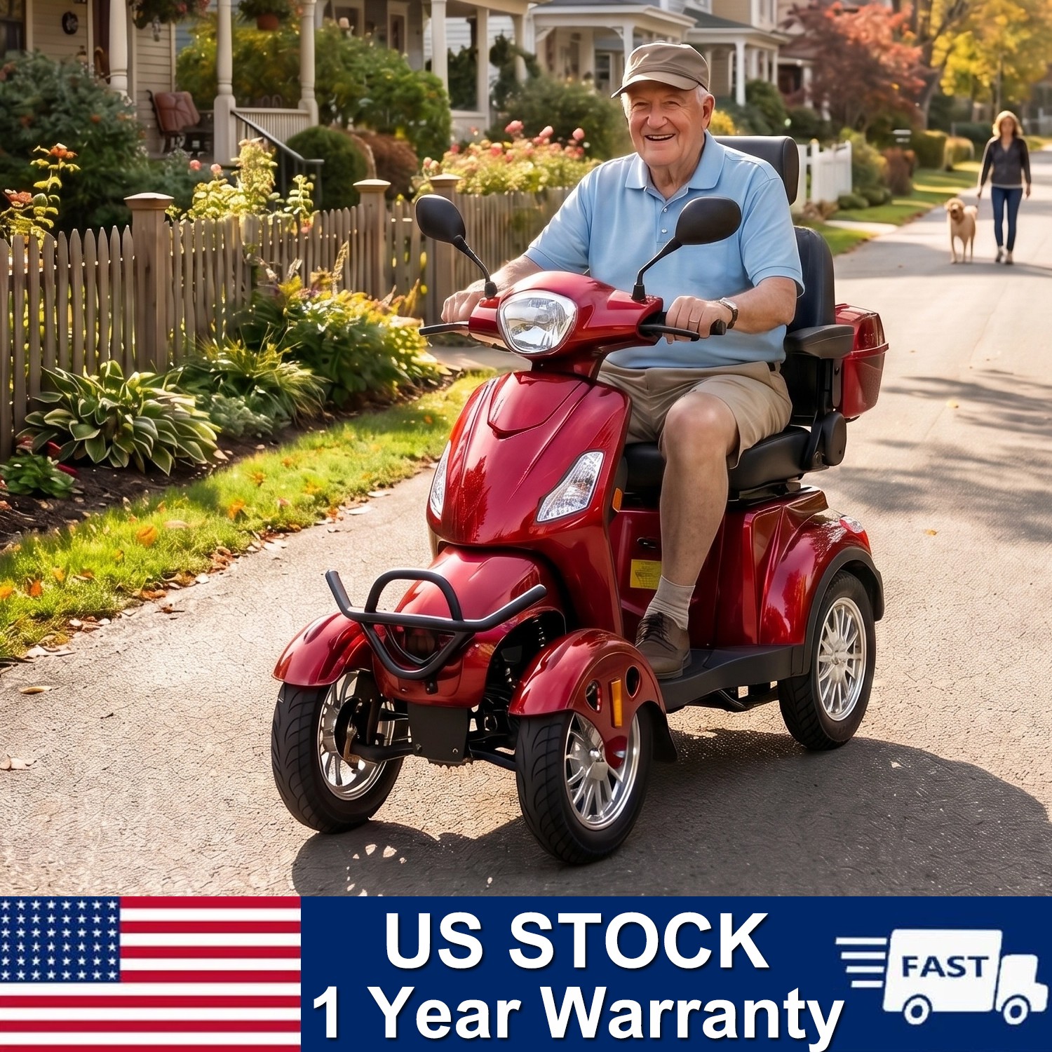 800W All Terrain Heavy Duty Senior Mobility Scooters 500lbs 31 miles 60V/20Ah