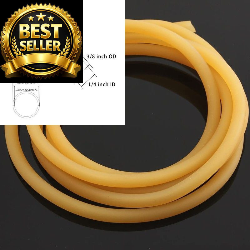 JoyTube Natural Latex Rubber Tubing, 1/4" ID x 1/4"ID x 3/8"OD, Amber Color