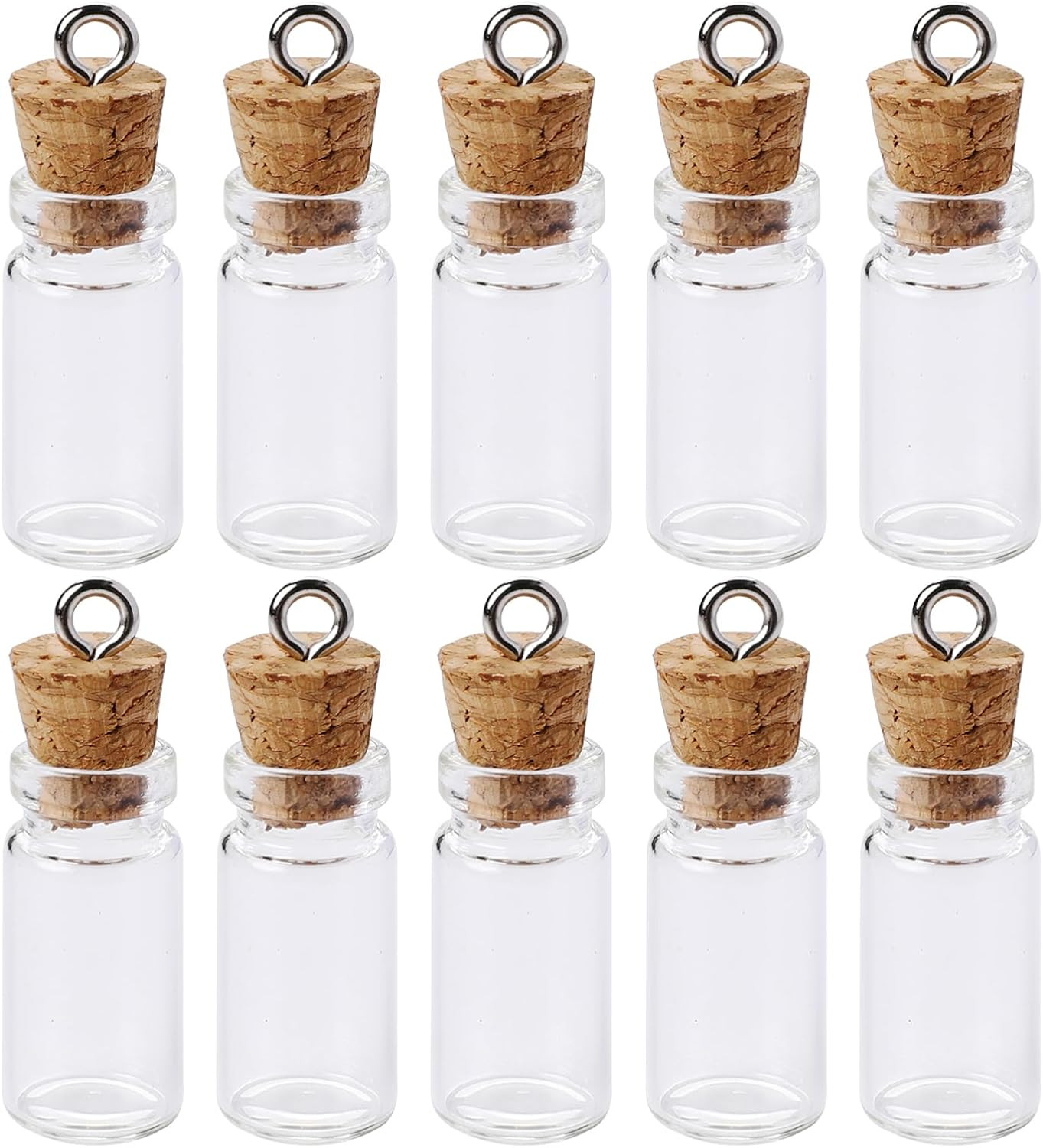 10 Mini Glass Bottles with Cork Lids, 3Ml - Spell Jars & Tiny Wishing Bottles fo
