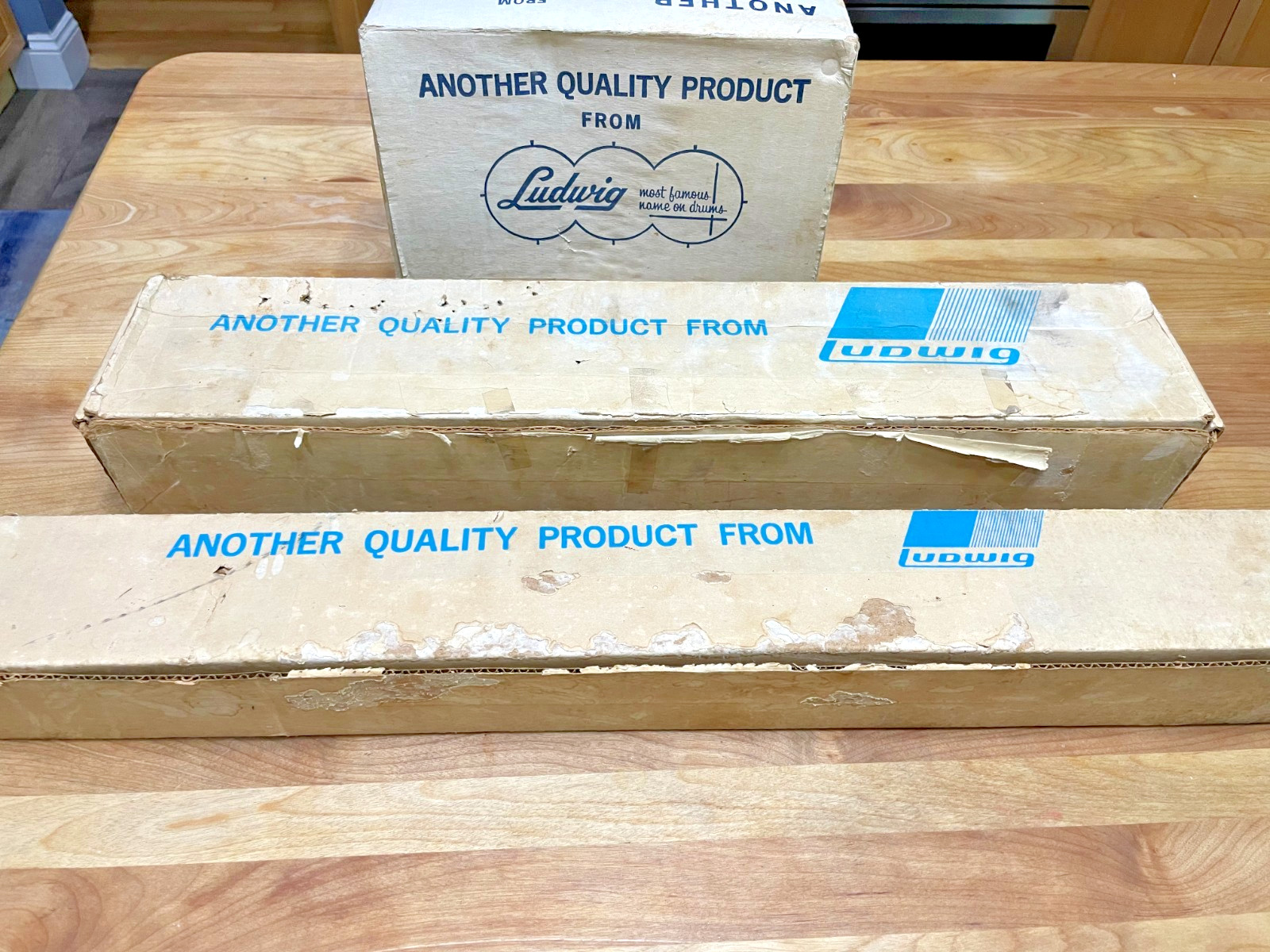 3 Vintage Ludwig Original Boxes 1970's