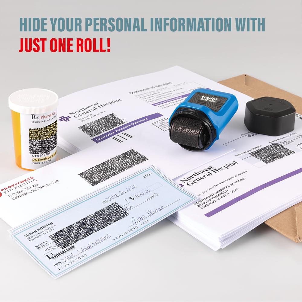 ID Protector Ink Roller – Identity Theft Protection Roller Stamp – incl. 3 Bo...