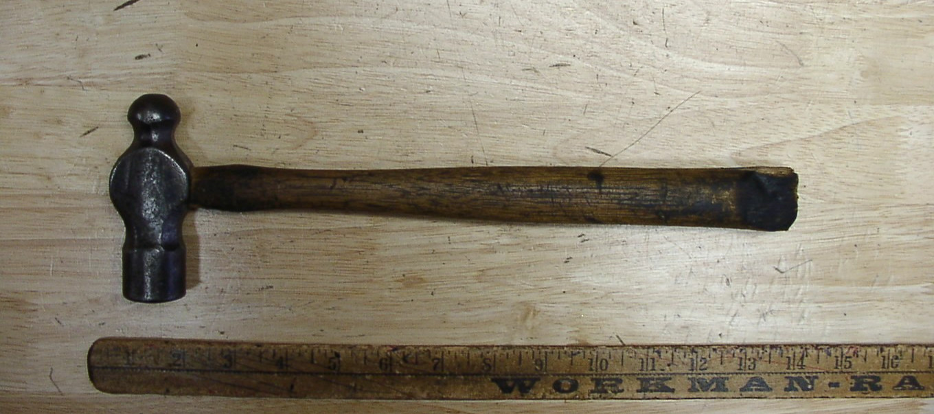 Vintage Unbranded Ball Peen Hammer,1lb.2.5 oz,3-15/16"Head,Blacksmith,VGC,L@@K!