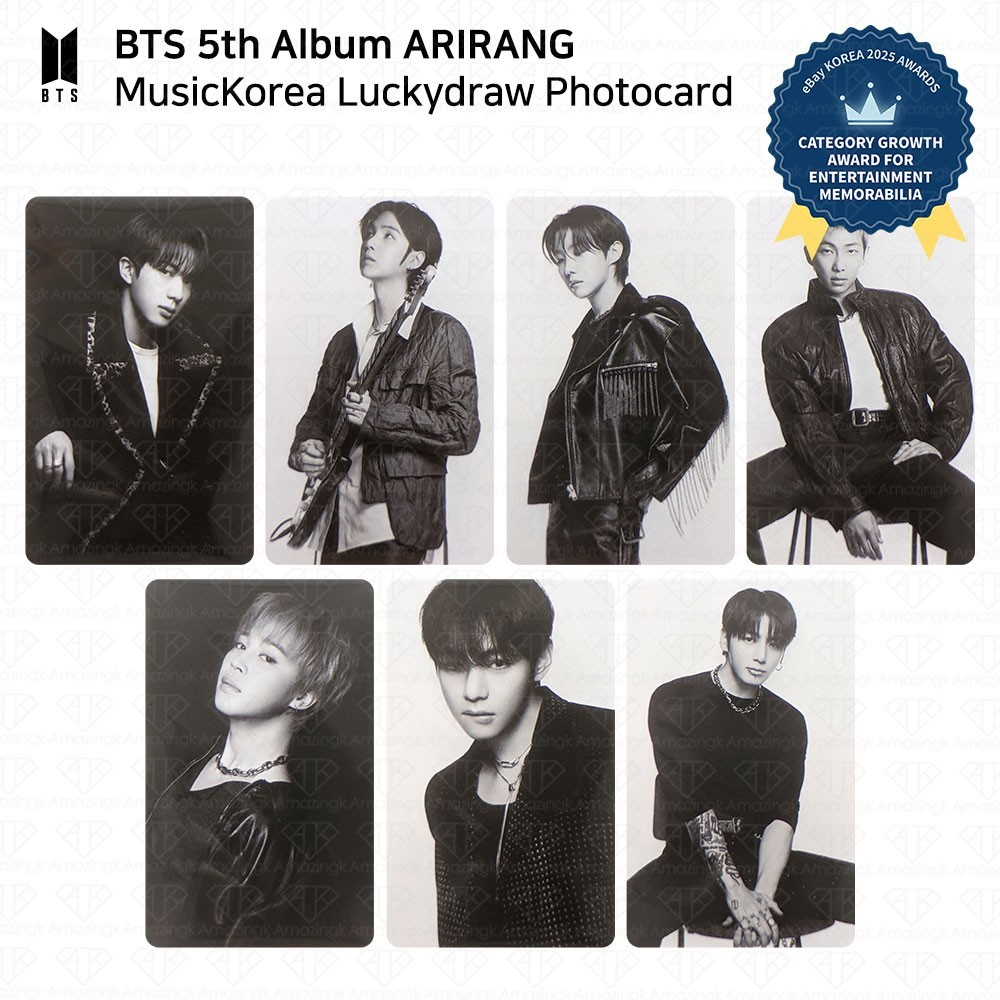 BTS 5th Album ARIRANG MusicKorea Lucky Draw Photocard Jungkook Jimin KPOP K-POP