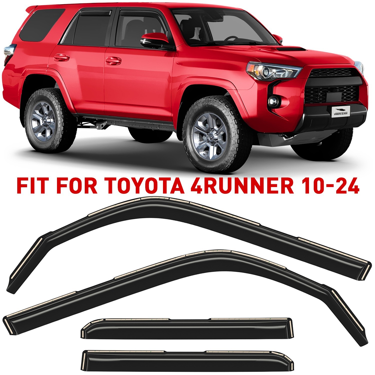 Rain Guards Vent Visors Shade for 2010-2024 Toyota 4Runner SHATTERPROOF