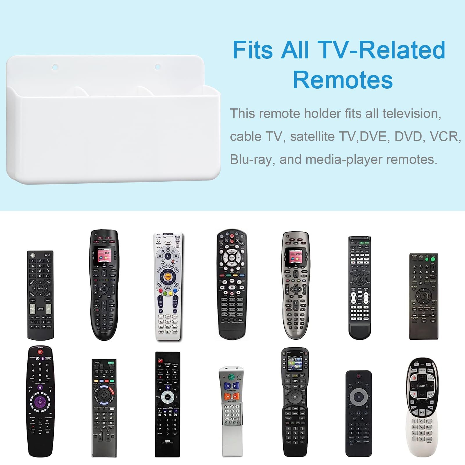 3 Slot Adjustable Remote Holder Wall Mount TV Controller Holder Hollow Bottom...