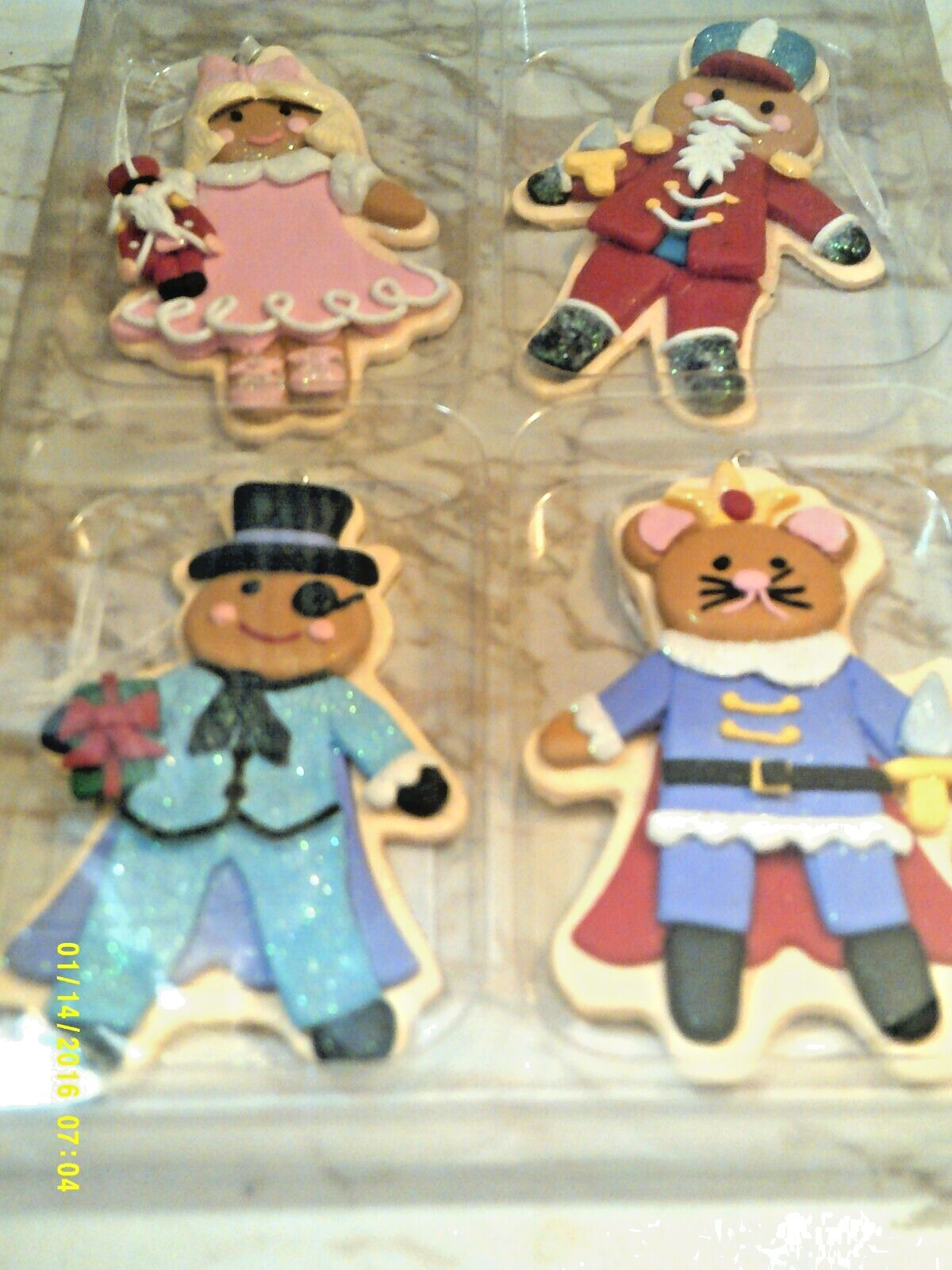 KURT ADLER-NUTCRACKER SUITE COOKIE ORNAMENTS-4 PIECE BOX SET-NEW-2024