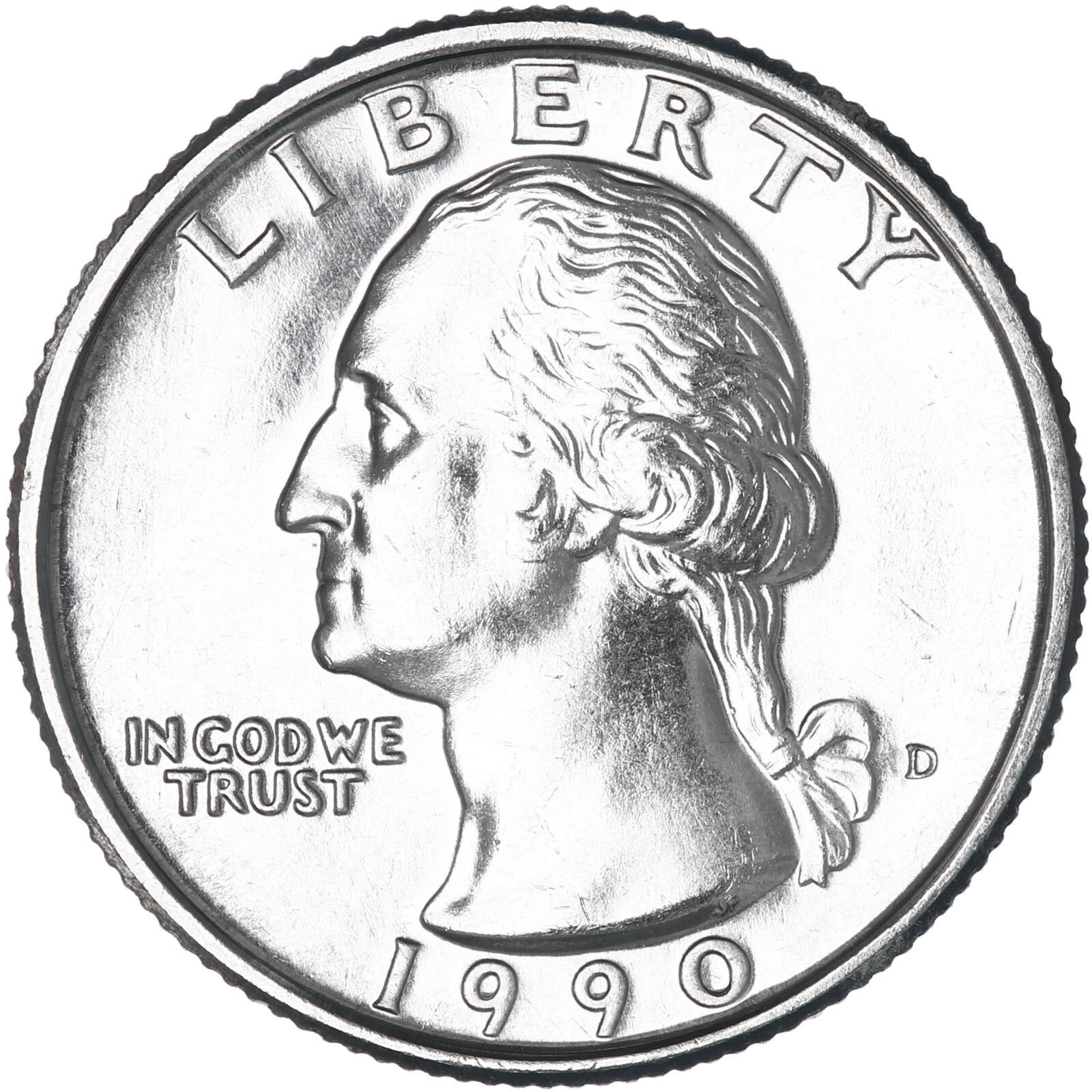 1990 D Washington Quarter BU US Coin