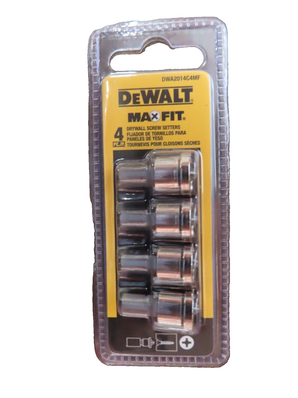 DeWalt Max Fit Phillips 1 in. L Drywall Screw Setter Steel 4 pk #DWA2014C4MF NEW