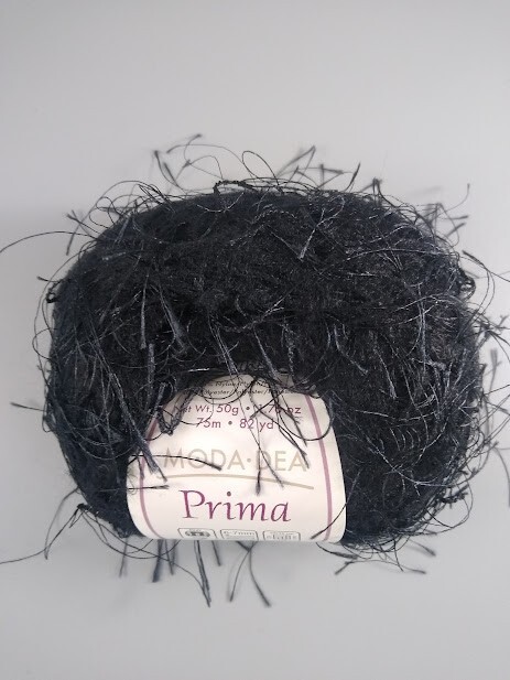 Moda Dea PRIMA Eyelash Yarn - Black #3012 NEW