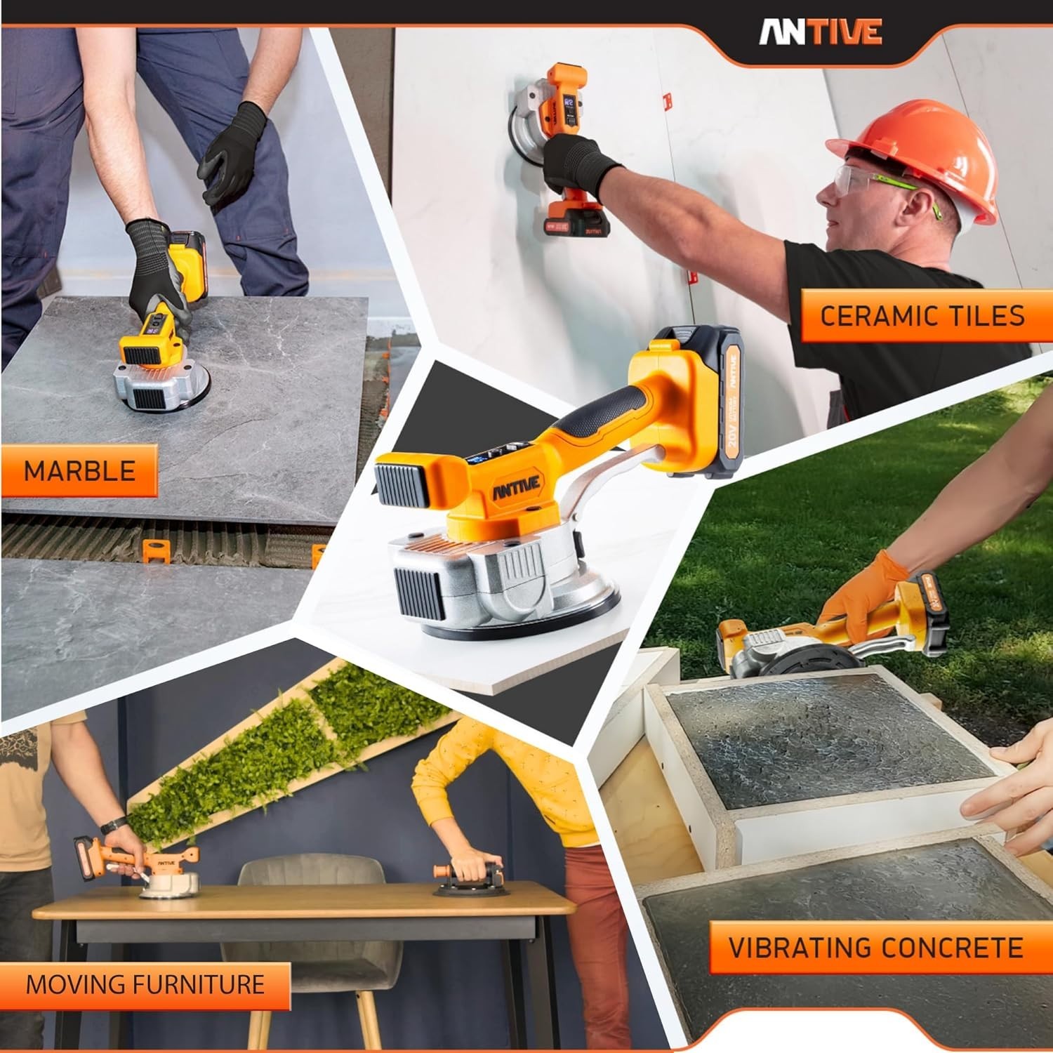 Dual Battery Tile Vibrator | Cordless Tile Installation Tool