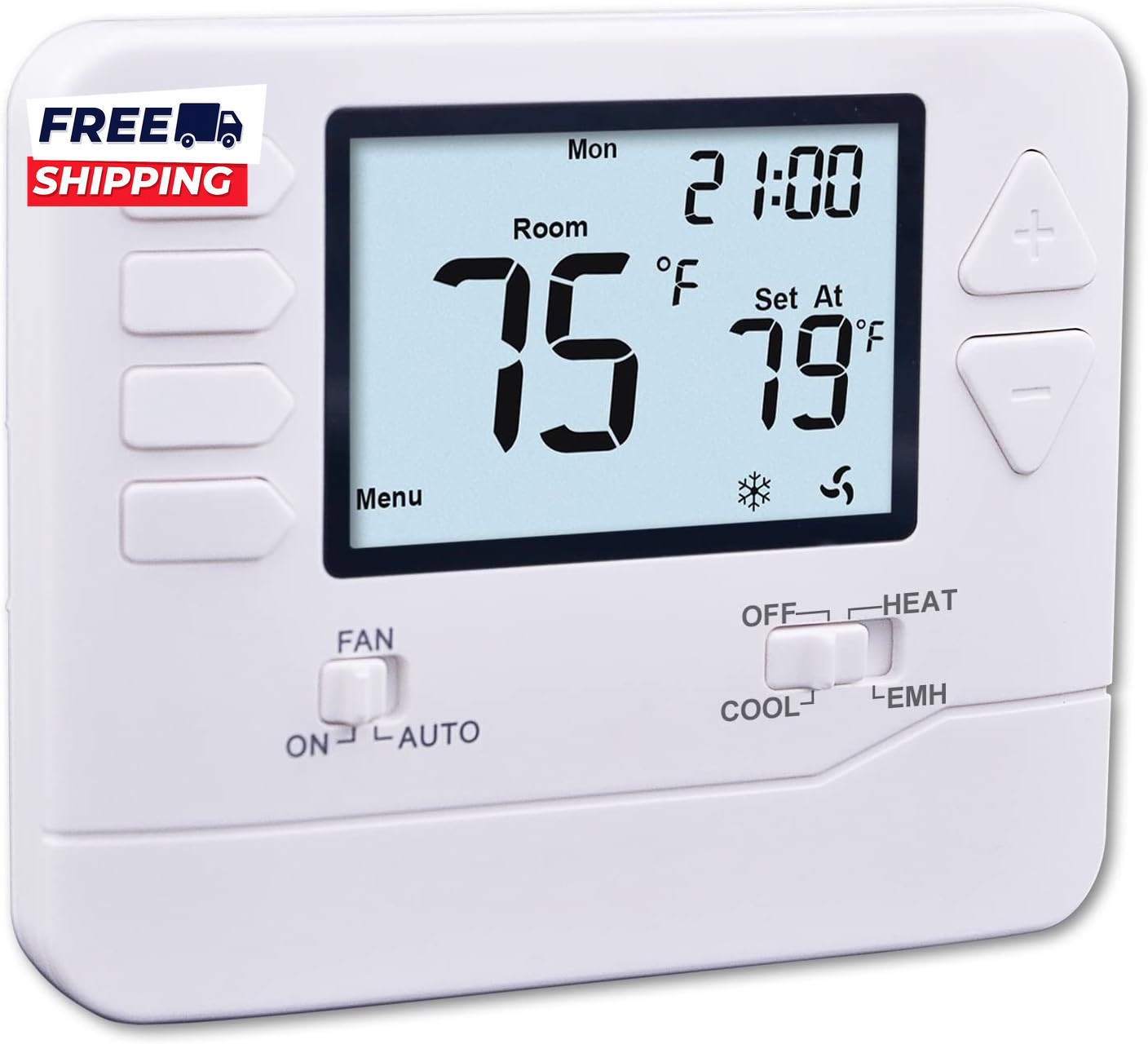 H721 Non Programmable Heat Pump Thermostat 2 Heat/1 Cool with 4.5 Sq. Inch Displ