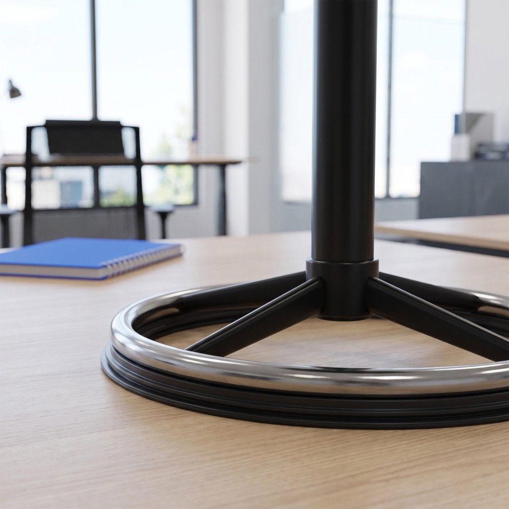 2pcs Bar Stool Base Protector Ring, Non-Slip Black Chassis Pad, 38.5cm/15"