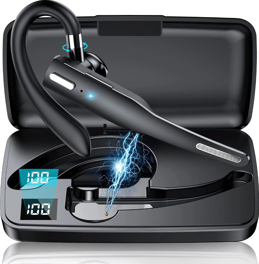 Trucker Wireless Bluetooth Earpiece Headset Dual Mic Earbud Noise Cancelling