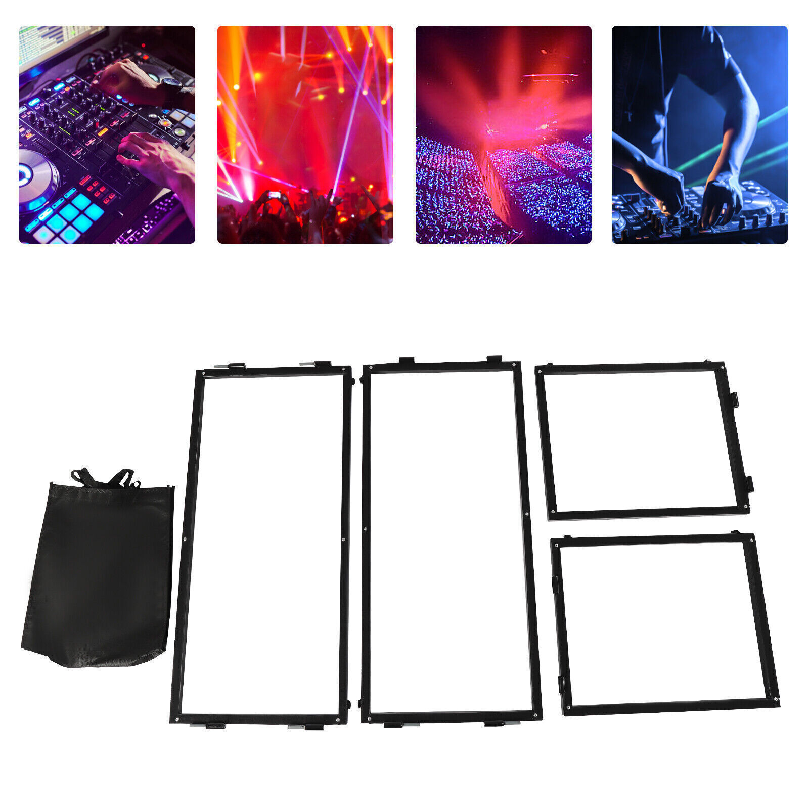 Portable DJ Booth Cover – Foldable Tabletop Stage Facade for Events