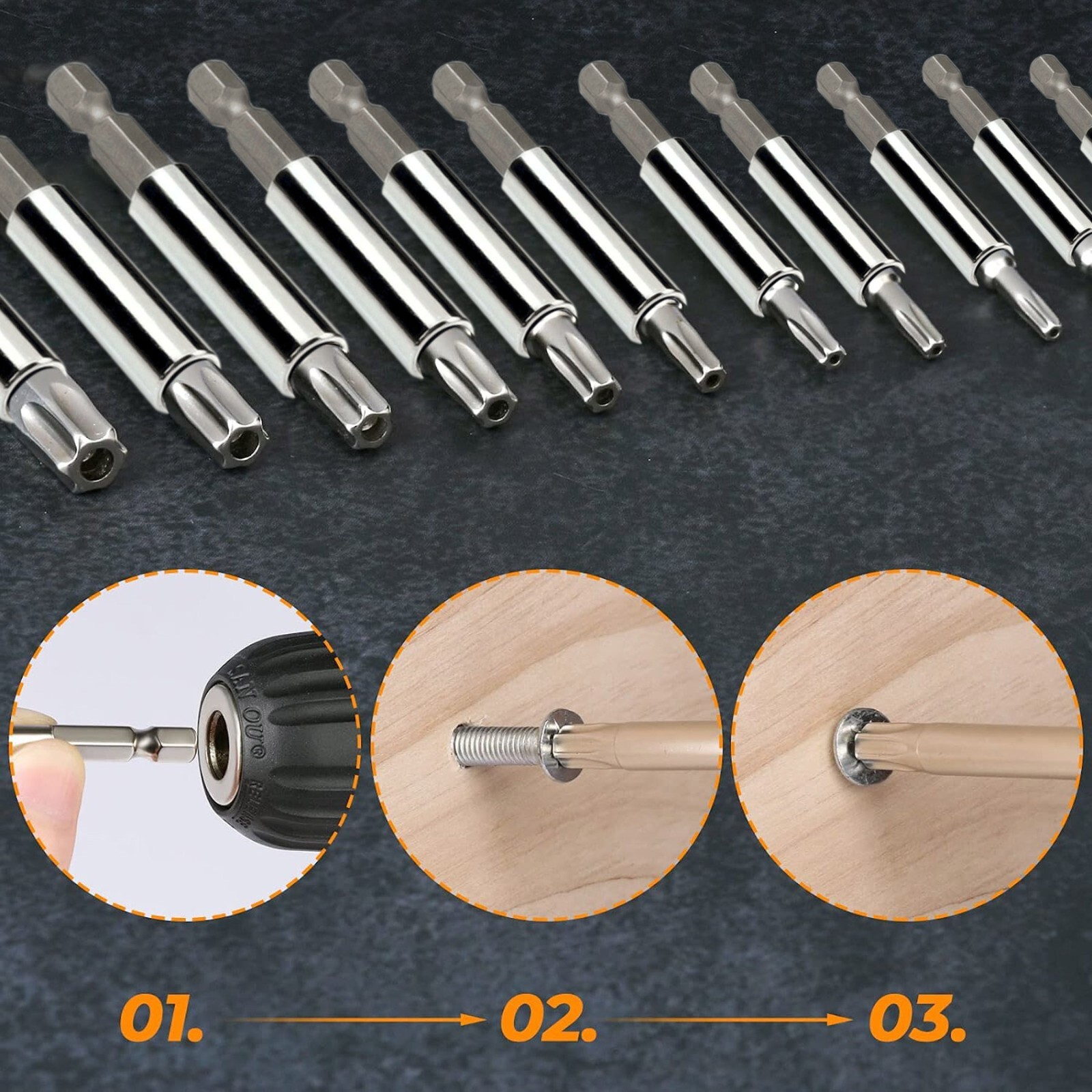 Security Tamper Proof Bit Set 33pc Torq Torx Hex Star Spanner Tri Wing Screwdriv