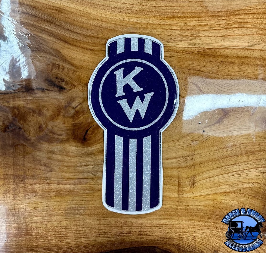 Old Style Purple/Silver Kenworth Emblem Decal Replacement USA Made High Quality