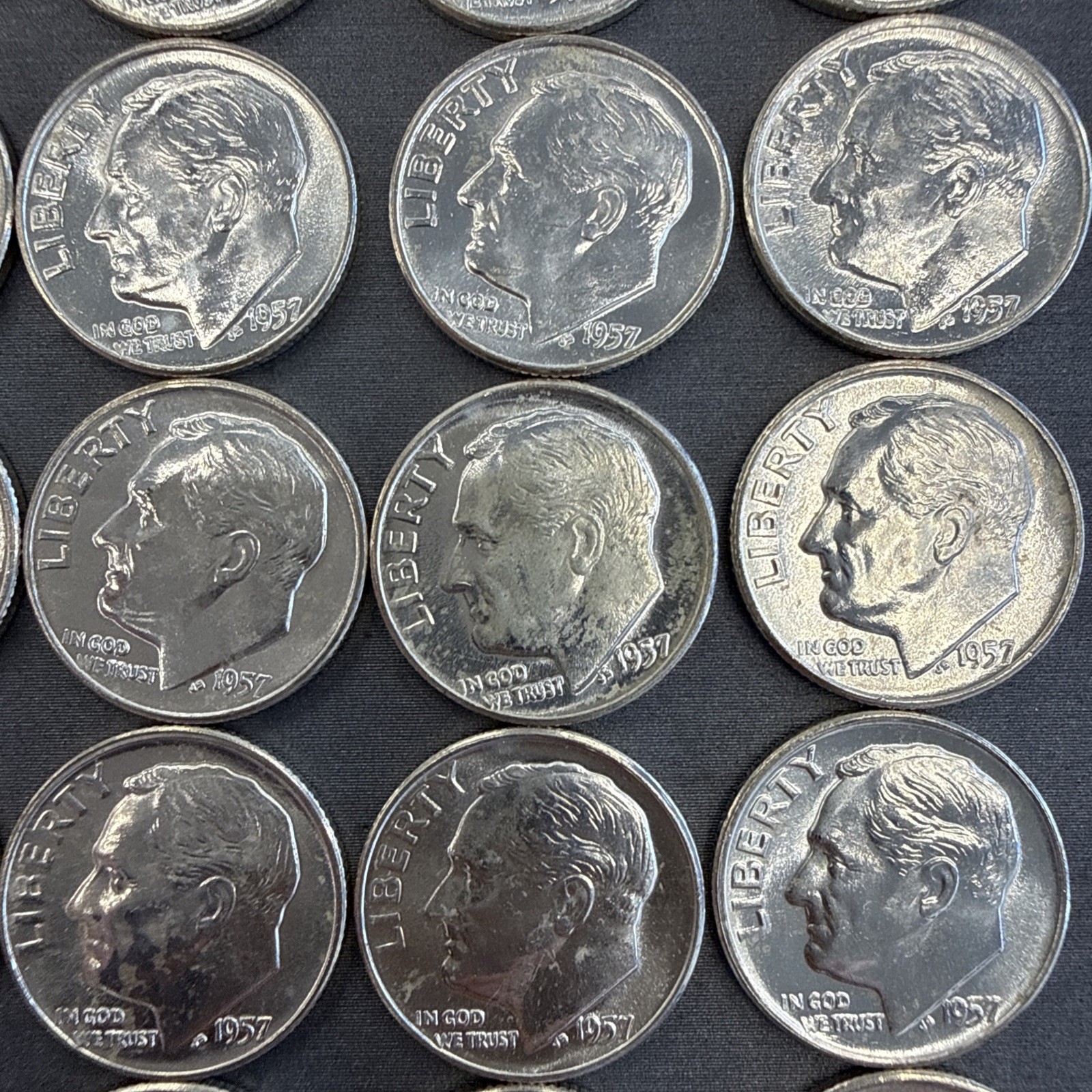 1957 D Roosevelt Silver Dime 50 Coins