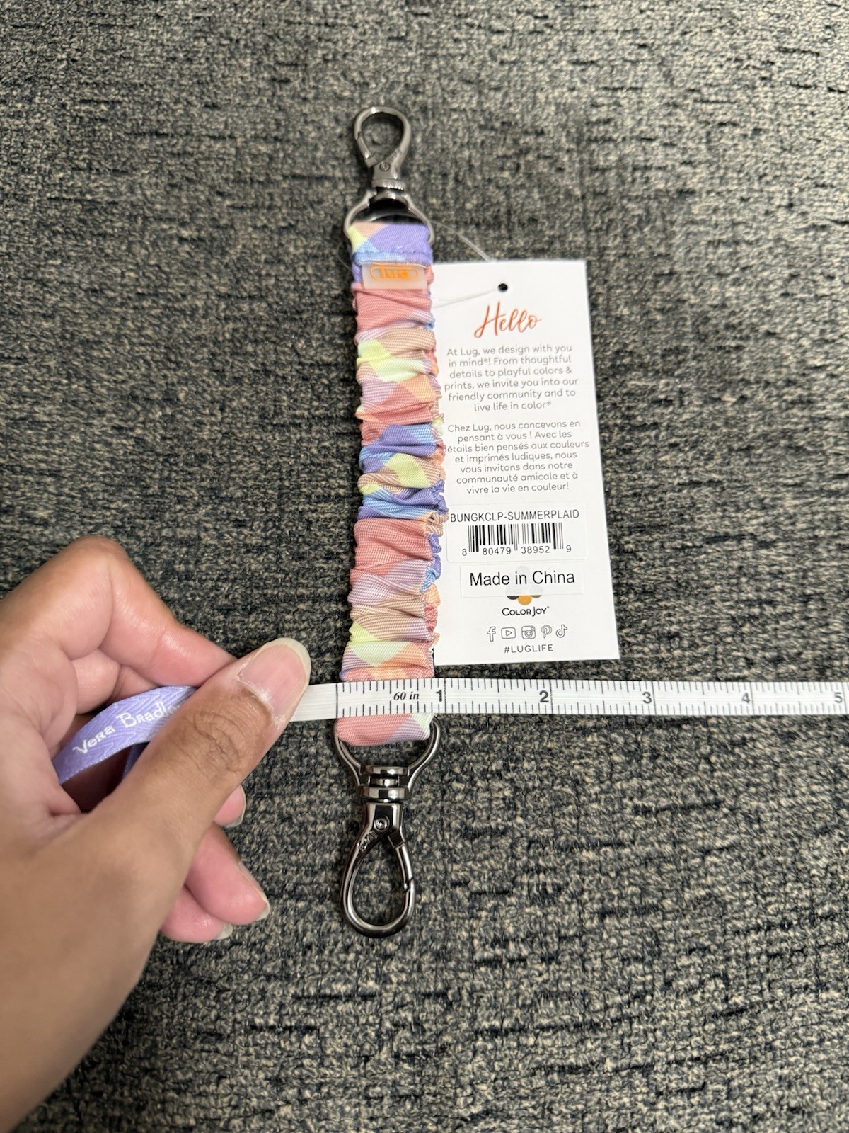 Lug Bungee Key Clip Summer Plaid