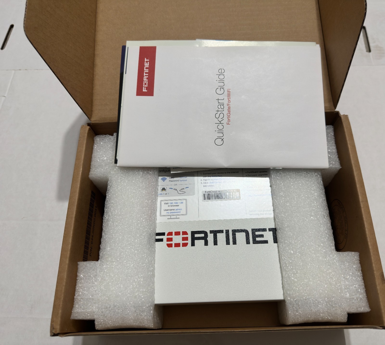 Fortinet Fortigate 61e Security Firewall Appliance with AC Adapter  Box Manual