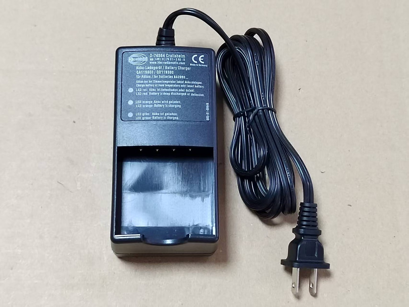 For HBC QA119600/QD119300 BA209061 FUB9NM Battery Charger D-7456 US-Plug