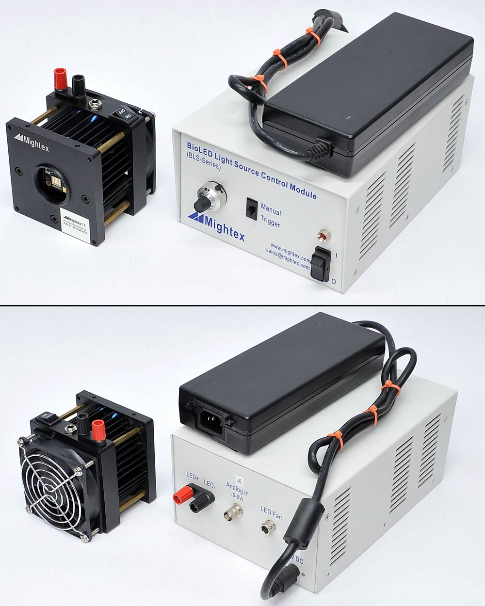 Mightex GCS-0365 50-Watt UV LED Source BLS-13000 Controller +Newport Light Guide