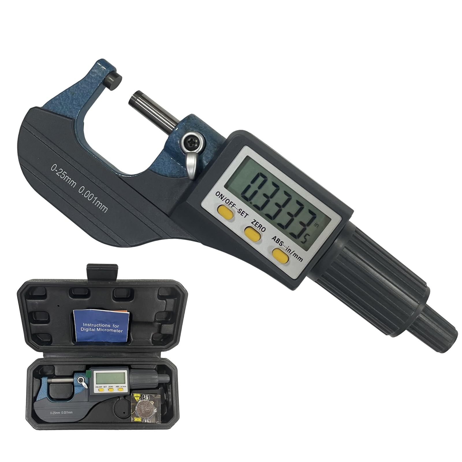 Digital Outside Micrometer, Digital Electronic Display Micrometer 0-1"/0-25mm...