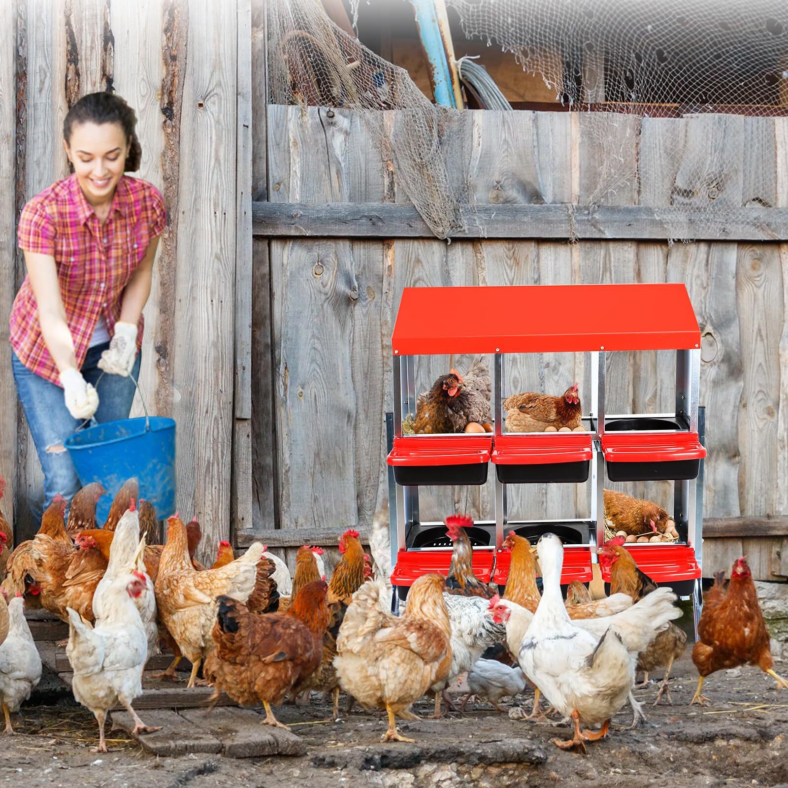 Chicken Nesting Box, 6/8/10 Compartments Nesting Box Nesting Boxes for Chicken