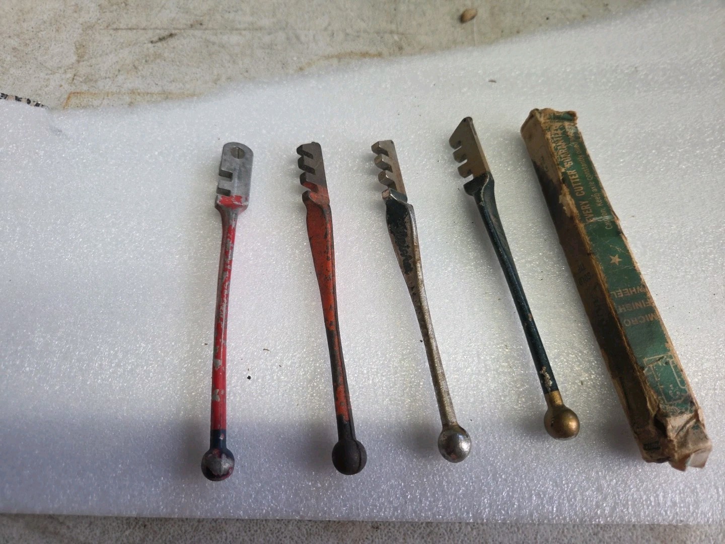 4 Vtg Glass Cutter Fletcher W/ Box Gold Tip Micro Finish Wheel Red Devil Unb
