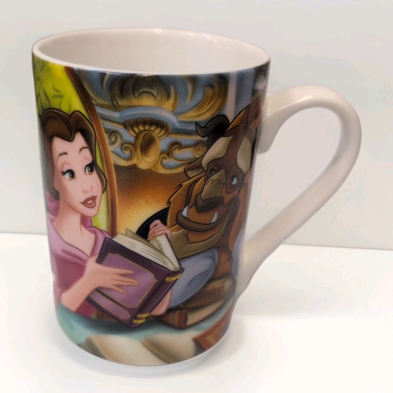 Disney Store Beauty & the Beast Ceramic Mug Classics 2013 Belle Beast Design