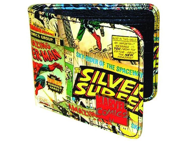Marvel Classic Random Comic Book Covers Collage Vinyl Bi-Fold Wallet NEW UNUSED