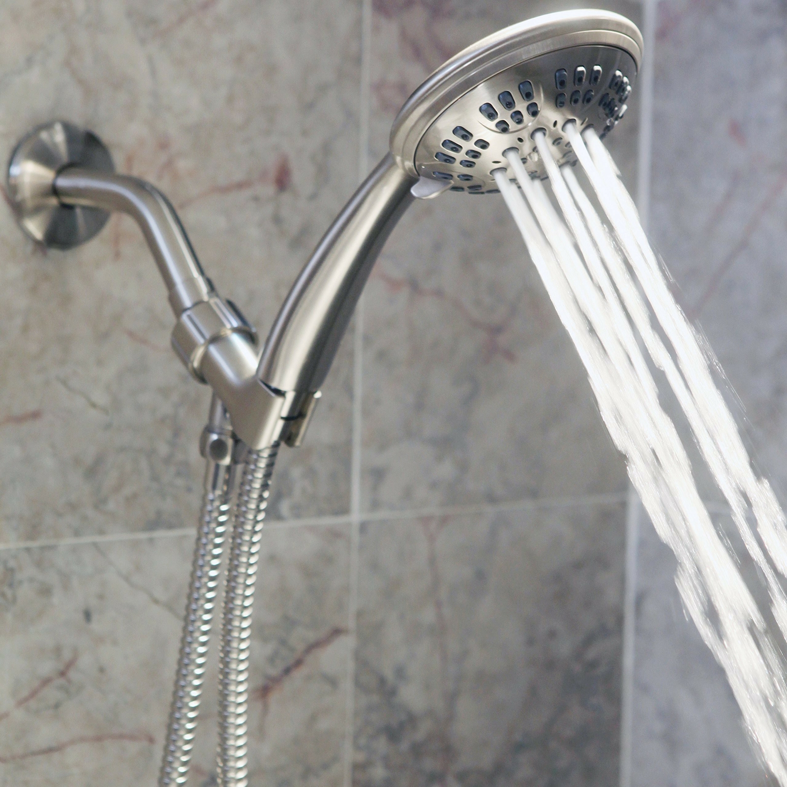 6 Function Handheld Shower Head Kit (Aqua Elegante) - Brushed Nickel - 2.5 GPM