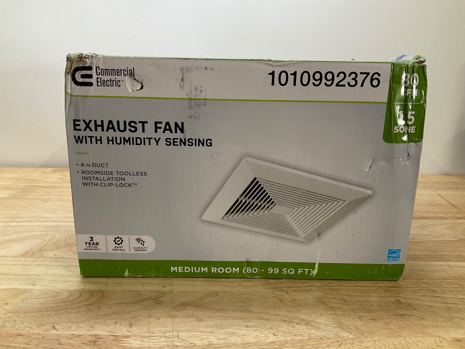 Commercial Electric 80 CFM 1.5 Sone Bathroom Exhaust Fan with Humidity Sensing