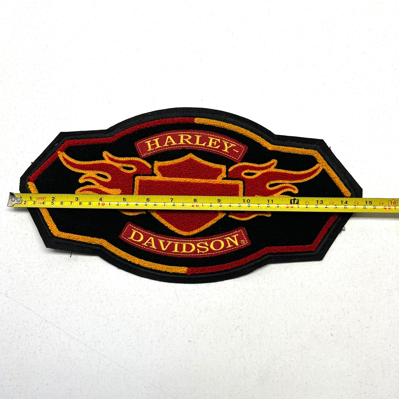 Harley Davidson Bar & Shield with Flames Chenille XXL Patch Emblem