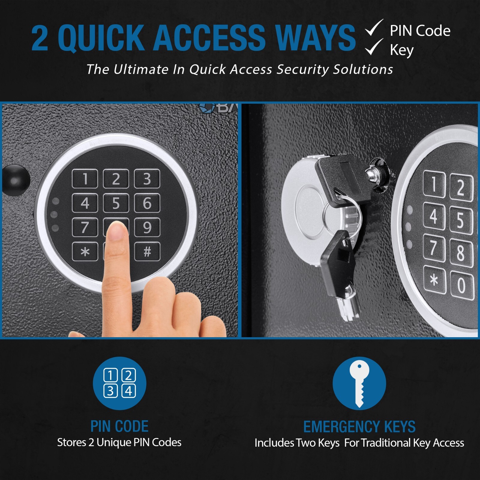 Barska Compact Security Safe Digital Keypad Lock Box w/ Deadbolts 0.22 Cu. Ft.