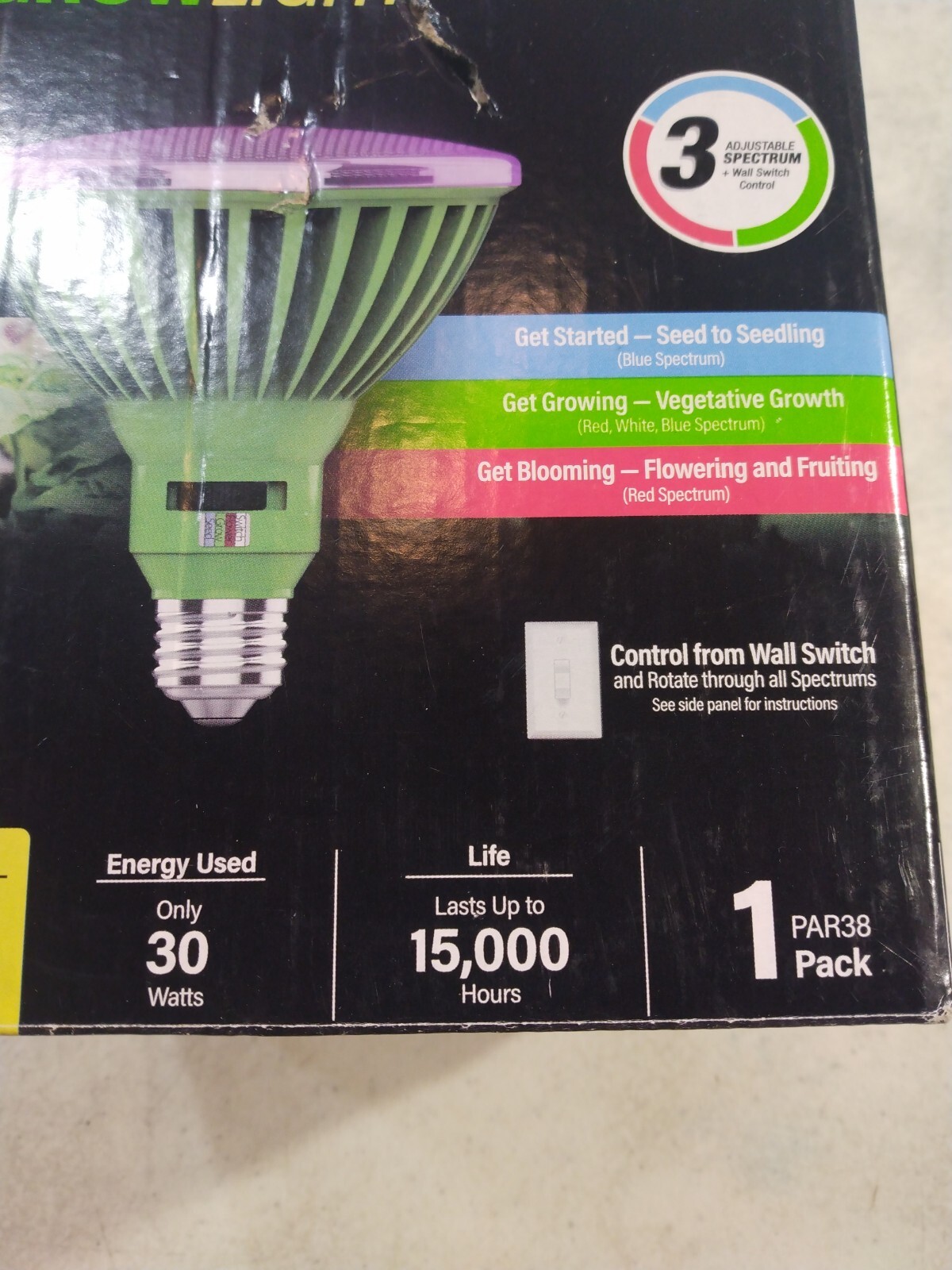 Feit Electric PAR 38 E26 (Medium) LED Grow Light Clear 1 pk