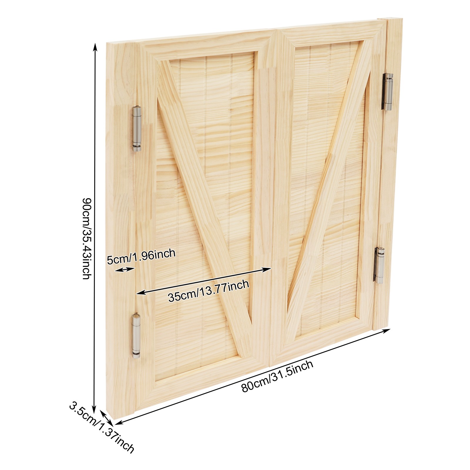 Entrance Partition Doors Solid Wood Double-Door Leaf Partition Door 80x90cm