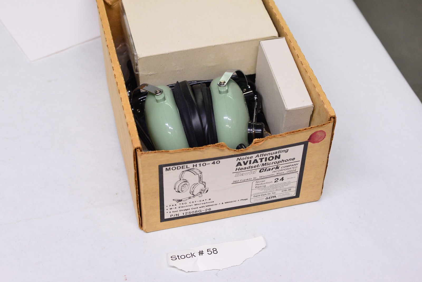 DAVID CLARK Model H10-40 Aviation Headset with M4 Microphone Mint in Box