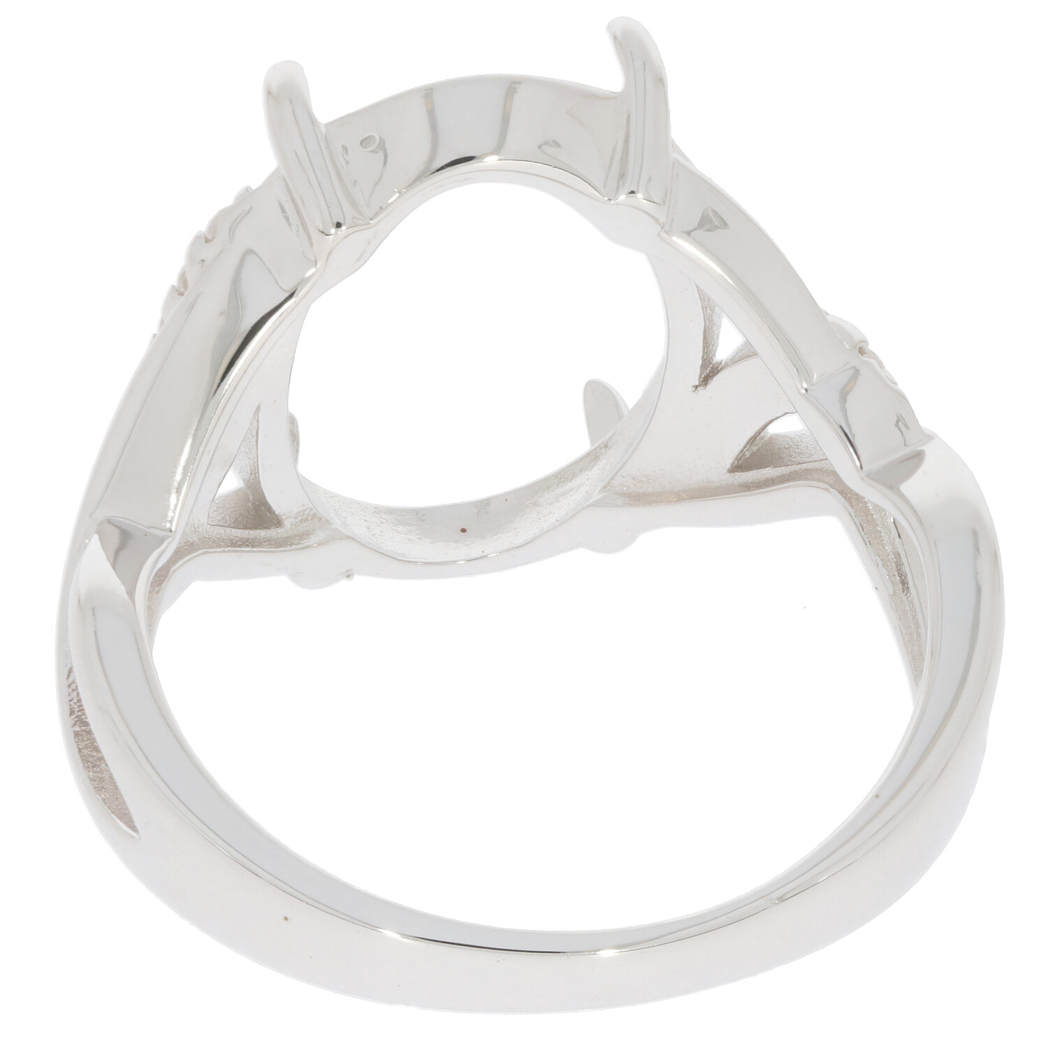 Sterling Silver Semi Mount Ring Setting Oval OV 17X12mm Cabochon