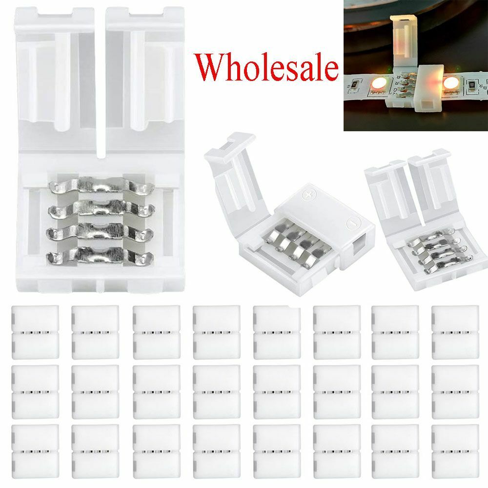 4 Pin RGB Solderless PCB Clip-on Adapter Connector For 3528 5050 LED Strip Light