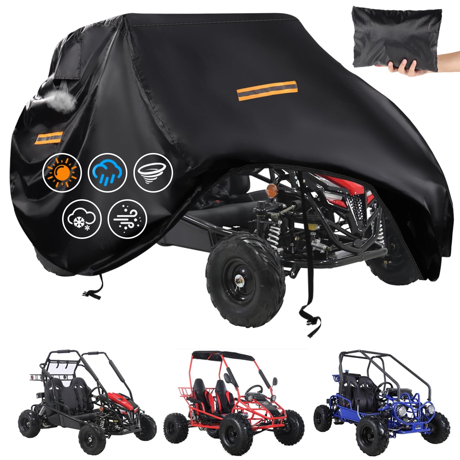 Go Kart Covers Waterproof,Heavy Duty 420D Oxford 2 Seater Go Kart Cover,Go Kart
