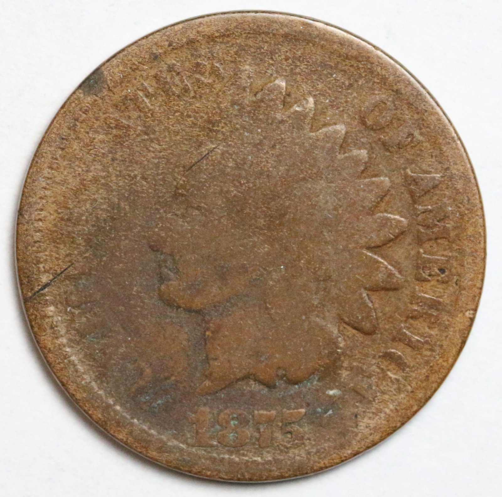 1875 1c Indian Head Cent - RAW - Nice Better Date IHC Penny