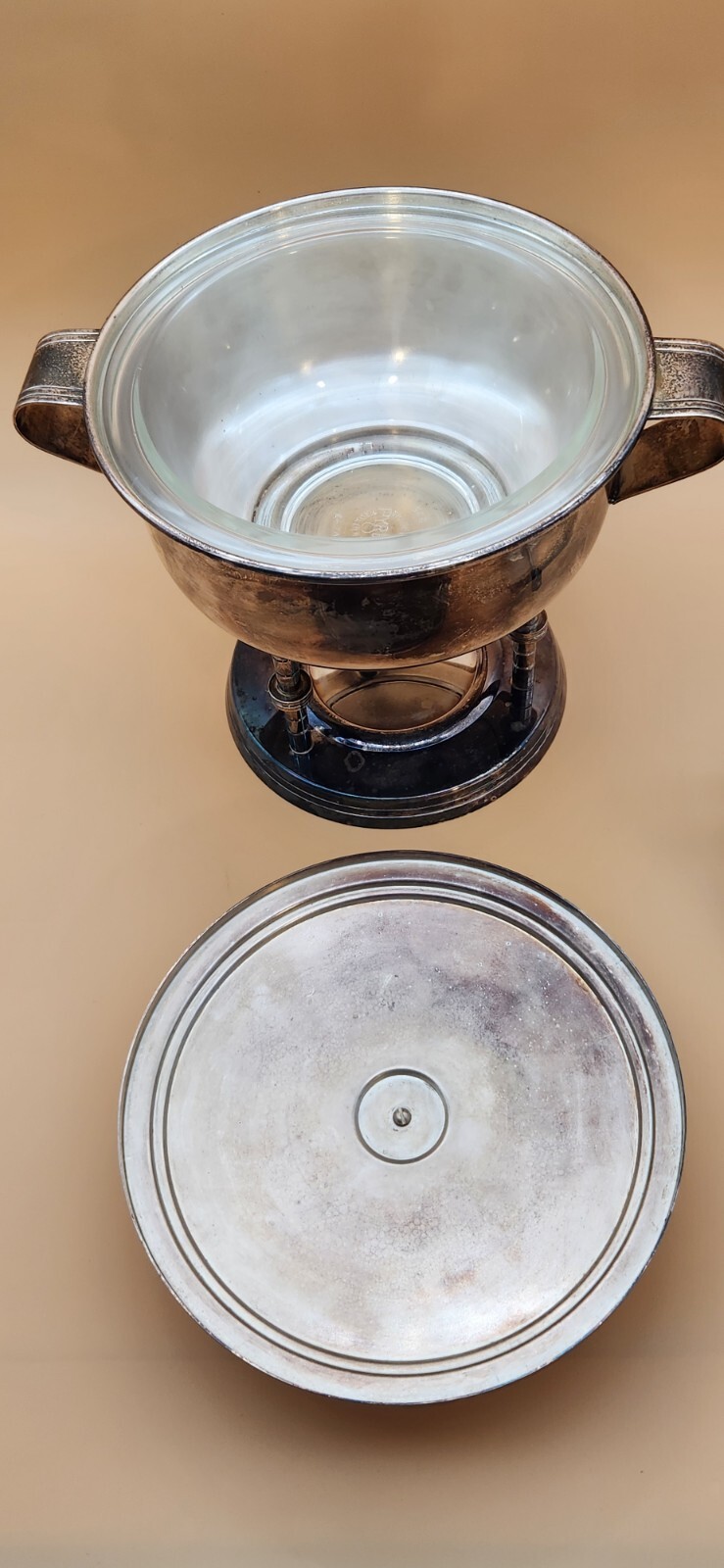 Tommi Parzinger Designed Mueck-Cary Chafing Dish w/ PYREX Dish Insert, Burner