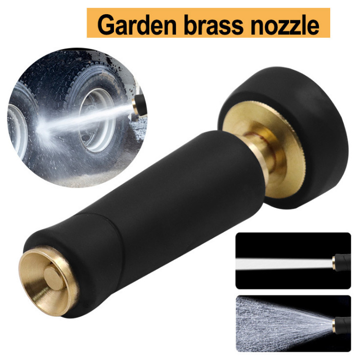 1PC Garden Brass Nozzle Adjustable Spray Gun Hose High Pressure Straight Nozzle