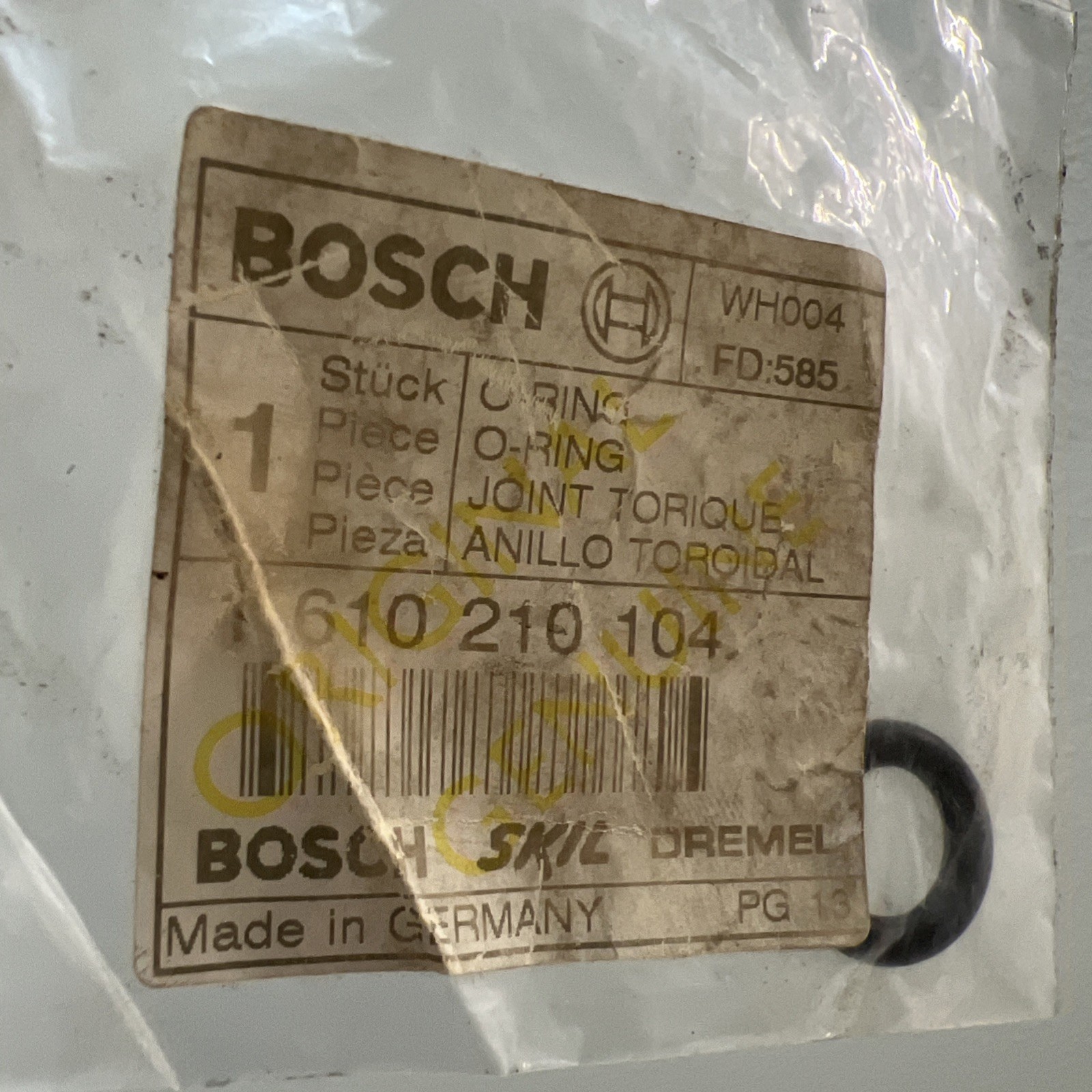 Bosch Genuine OEM Replacement O-Ring #1610210104