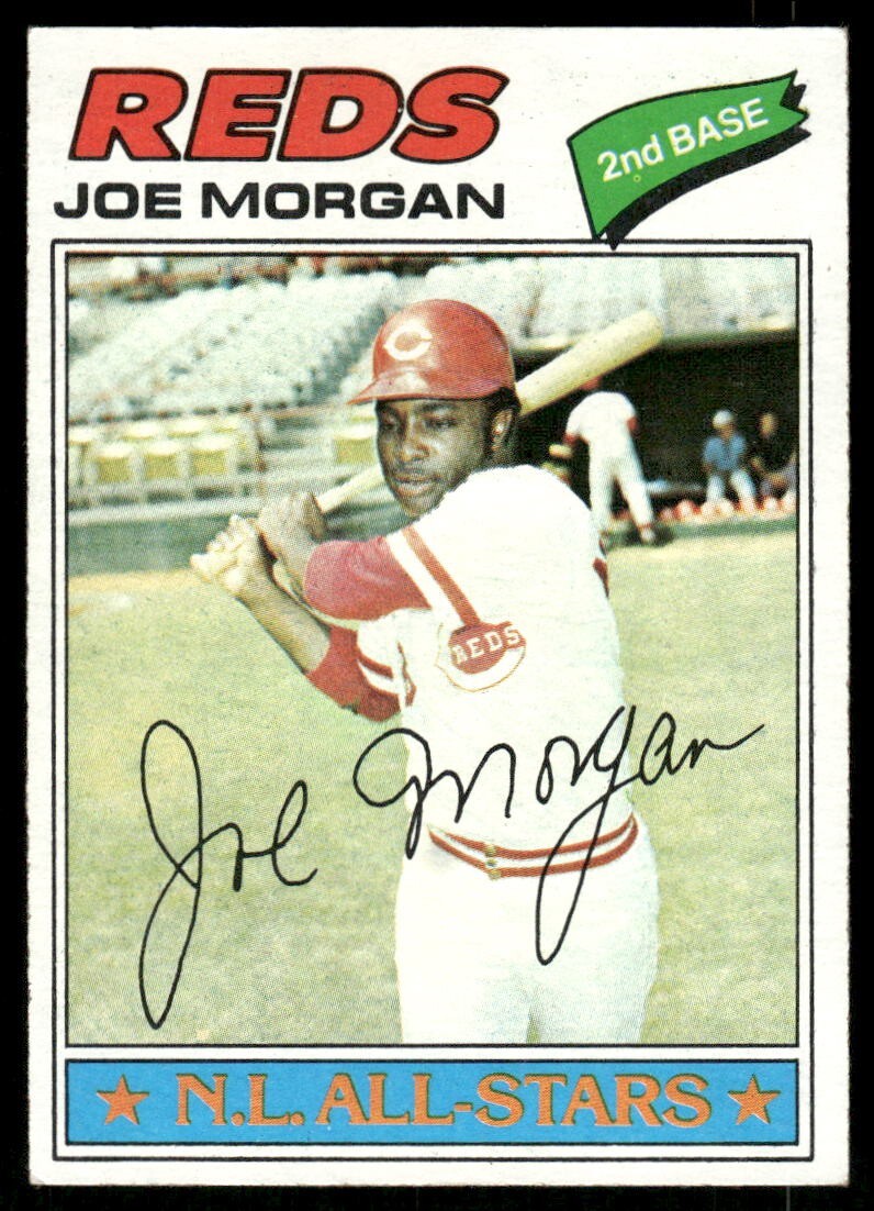 SOLID VG-EX+ JOE MORGAN HOF 1977 TOPPS #100 UNCREASED STAINED BACK *TPHLC-3640
